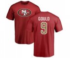 San Francisco 49ers #9 Robbie Gould Red Name & Number Logo T-Shirt