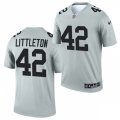 Las Vegas Raiders #42 Cory Littleton Nike 2021 Silver Inverted Legend Jersey