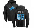 Detroit Lions #68 Taylor Decker Black Name & Number Logo Pullover Hoodie