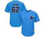 Miami Marlins #62 Jose Urena Replica Blue Alternate 1 Cool Base Baseball Jersey
