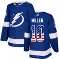 Tampa Bay Lightning #10 J.T. Miller Authentic Blue USA Flag Fashion NHL Jersey