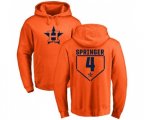Houston Astros #4 George Springer Orange RBI Pullover Hoodie