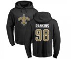 New Orleans Saints #98 Sheldon Rankins Black Name & Number Logo Pullover Hoodie