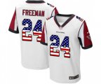 Atlanta Falcons #24 Devonta Freeman Elite White Road USA Flag Fashion Football Jersey