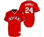 Cleveland Indians #24 Manny Ramirez Authentic Red 1974 Turn Back The Clock Baseball Jersey