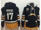 Los Angeles Chargers #17 Philip Rivers Navy Blue Gold Name & Number Pullover NFL Hoodie