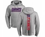 New York Giants #74 Mike Remmers Ash Backer Pullover Hoodie