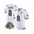 Baltimore Ravens #8 Lamar Jackson White 2023 F.U.S.E Throwback Vapor Limited Stitched Jersey