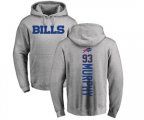 Buffalo Bills #93 Trent Murphy Ash Backer Pullover Hoodie