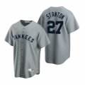 Nike New York Yankees #27 Giancarlo Stanton Gray Cooperstown Collection Road Stitched Baseball Jersey