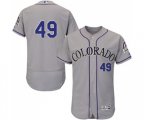 Colorado Rockies #49 Antonio Senzatela Grey Road Flex Base Authentic Collection Baseball Jersey
