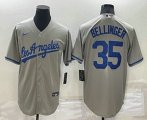 Los Angeles Dodgers #35 Cody Bellinger Grey With Los Stitched MLB Cool Base Nike Jersey