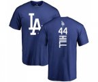 Los Angeles Dodgers #44 Rich Hill Royal Blue Backer T-Shirt