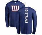 New York Giants #92 Michael Strahan Royal Blue Backer Long Sleeve T-Shirt