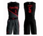 Portland Trail Blazers #5 Rodney Hood Swingman Black Basketball Suit Jersey - City Edition