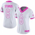 Women Philadelphia Eagles #6 Caleb Sturgis Limited White Pink Rush Fashion NFL Jersey