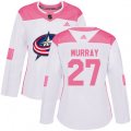 Women's Columbus Blue Jackets #27 Ryan Murray Authentic White Pink Fashion NHL Jersey