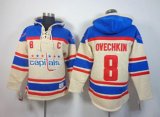 Washington Capitals #8 Alex Ovechkin Blue-Cream [pullover hooded sweatshirt patch c]