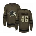 San Jose Sharks #46 Nicolas Meloche Authentic Green Salute to Service Hockey Jersey