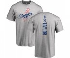 Los Angeles Dodgers #3 Chris Taylor Ash Backer T-Shirt