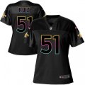 Women New Orleans Saints #51 Cesar Ruiz Black NFL Fashion Game Jersey