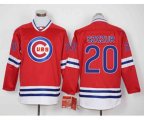 Men Chicago Cubs #20 Szczur Red Long Sleeve Stitched Baseball Jersey