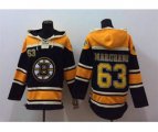 nhl jerseys boston bruins #63 marchand black-yellow[pullover hooded sweatshirt]