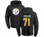 Pittsburgh Steelers #71 Matt Feiler Black Name & Number Logo Pullover Hoodie