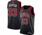 Chicago Bulls #33 Scottie Pippen Swingman Black Finished Basketball Jersey - Statement Edition