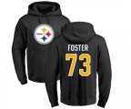 Pittsburgh Steelers #73 Ramon Foster Black Name & Number Logo Pullover Hoodie