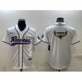 Baltimore Ravens White Team Big Logo With Patch Cool Base Stitched Baseball Jersey
