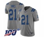 Indianapolis Colts #21 Nyheim Hines Limited Gray Inverted Legend 100th Season Football Jersey