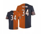Chicago Bears #34 Walter Payton Elite Navy Orange Split Fashion Football Jersey