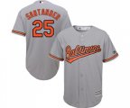 Baltimore Orioles #25 Anthony Santander Replica Grey Road Cool Base Baseball Jersey