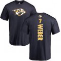 Nashville Predators #7 Yannick Weber Navy Blue Backer T-Shirt
