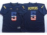 Michigan Wolverines #5 Jabrill Peppers Navy USA Flag College Jersey