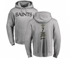 New Orleans Saints #7 Taysom Hill Ash Backer Pullover Hoodie