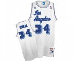Los Angeles Lakers #34 Shaquille O'Neal Swingman White Throwback Basketball Jersey