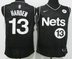Brooklyn Nets #13 James Harden Black Nike Swingman 2021 Earned Edition Stitched Jersey With Sponsor Logo