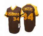 San Diego Padres #34 Rollie Fingers Authentic Brown Throwback Baseball Jersey