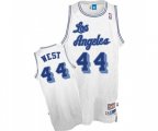 Los Angeles Lakers #44 Jerry West Authentic White Throwback Basketball Jersey