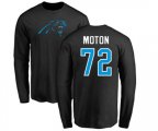 Carolina Panthers #72 Taylor Moton Black Name & Number Logo Long Sleeve T-Shirt