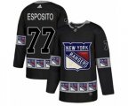Adidas New York Rangers #77 Phil Esposito Authentic Black Team Logo Fashion NHL Jersey