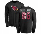 Arizona Cardinals #86 Ricky Seals-Jones Black Name & Number Logo Long Sleeve T-Shirt