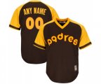 San Diego Padres Customized Replica Brown Alternate Cooperstown Cool Base Baseball Jersey