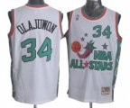 Houston Rockets #34 Hakeem Olajuwon Authentic White 1996 All Star Throwback Basketball Jersey