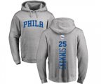 Philadelphia 76ers #25 Ben Simmons Ash Backer Pullover Hoodie