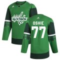 Washington Capitals #77 T.J. Oshie Adidas 2020 St. Patrick's Day Stitched NHL Jersey Green