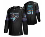 San Jose Sharks #31 Martin Jones 2020 Los Tiburones Limited Hockey Jersey Black