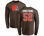 Cleveland Browns #52 Ray-Ray Armstrong Brown Name & Number Logo Long Sleeve T-Shirt